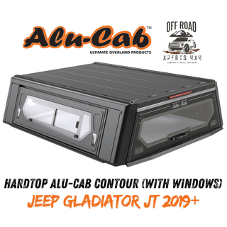 Hardtop Jeep Gladiator JT 2019+ | Alu-Cab Contour | Aluminium Schwarz Alu-Cab Mit Verglasten Seitenfenstern AC-C2-D-JG19-W Xperts4x4