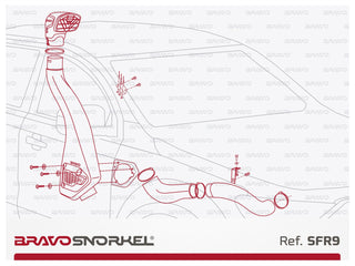 Snorkel Bravo 4x4 - Ford Ranger 2012-2022 Bravo Snorkel SFR9 Xperts4x4