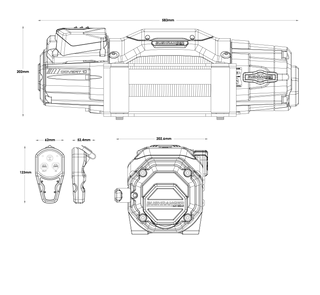 Seilwinde COVERT 10 Bushranger | 12V | 4536 KG | Stahl Bushranger RWC100W Xperts4x4