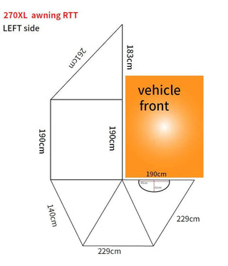 Markise 4x4 Kreisförmig Campboss 270° XL - Selbsttragend Campboss 4x4 A4A-BSA-270-XL Xperts4x4