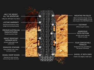 Sandplatte MAXTRAX LITE - Schwarz (Verkauf pro Paar) Maxtrax MAX-MTXLTBK Xperts4x4