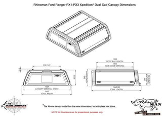 Hardtop Ford Ranger Double Cab 2012-2022 | RHINOMAN XPEDITION auf Xperts4x4 Zubehör 4x4 Off-Road