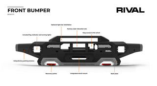 Stoßstangen Vorne Rival 4x4 Ford Raptor 2023+ | Aluminium Schwarz auf Xperts4x4 Zubehör 4x4 Off-Road